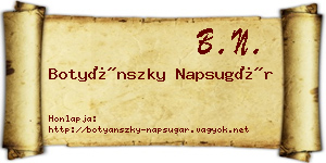 Botyánszky Napsugár névjegykártya